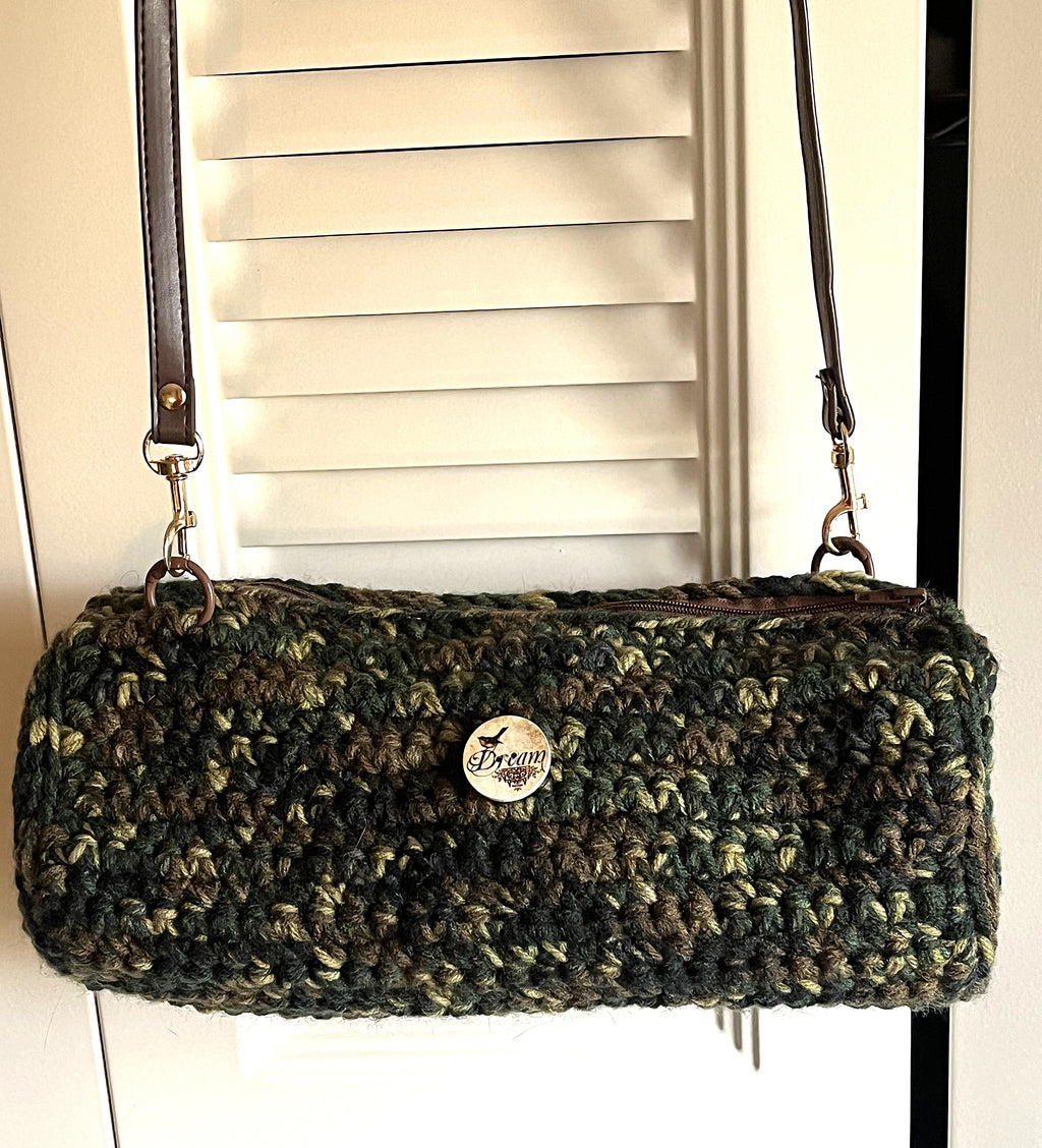 Camo Barrel Crocheted Purse