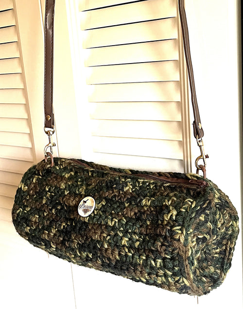 Camo Barrel Crocheted Purse