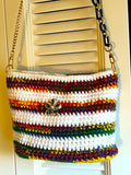Rainbow Striped Crochet Purse