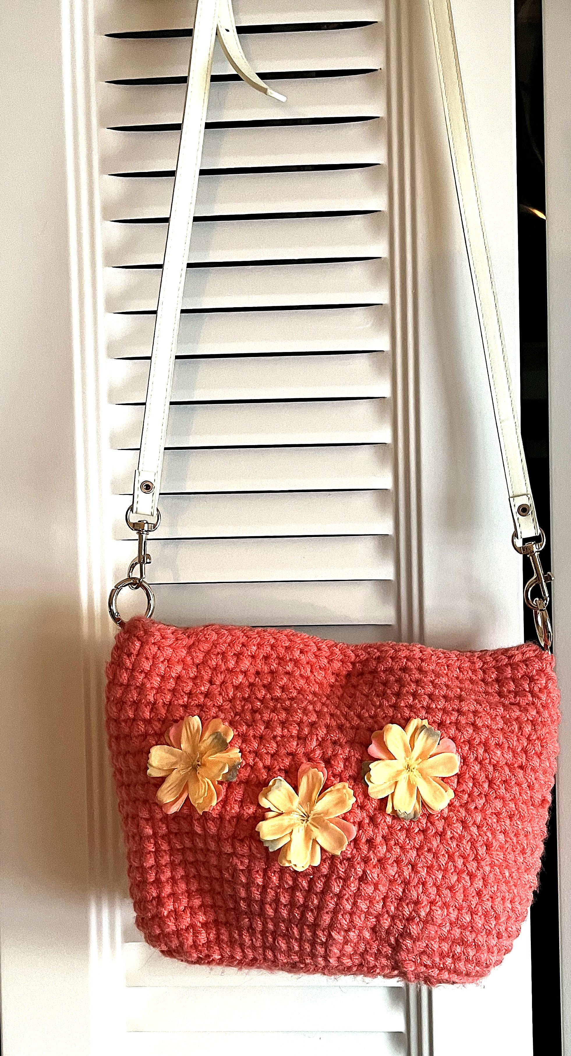 Watermelon Floral Crocheted Purse