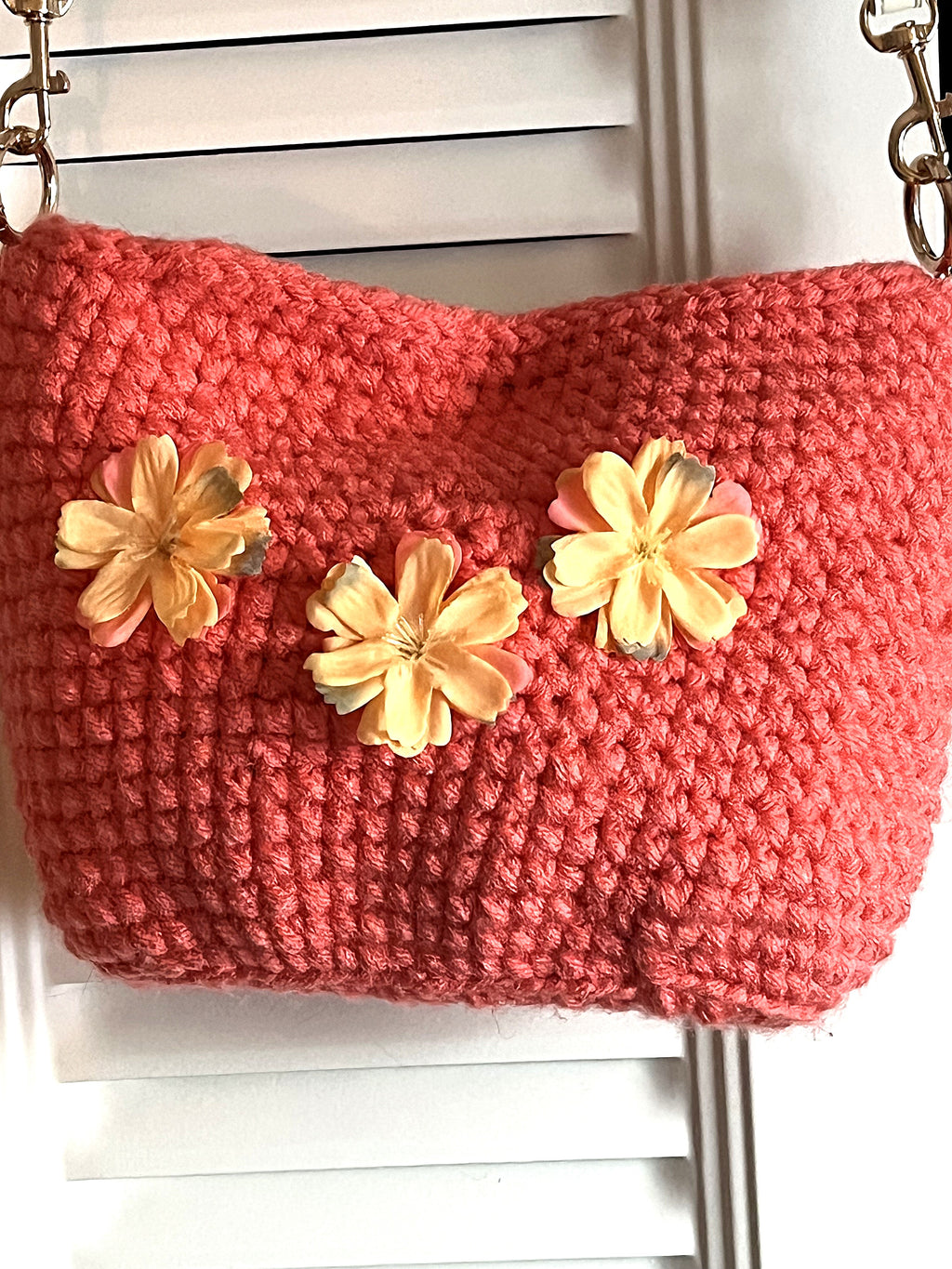 Watermelon Floral Crocheted Purse