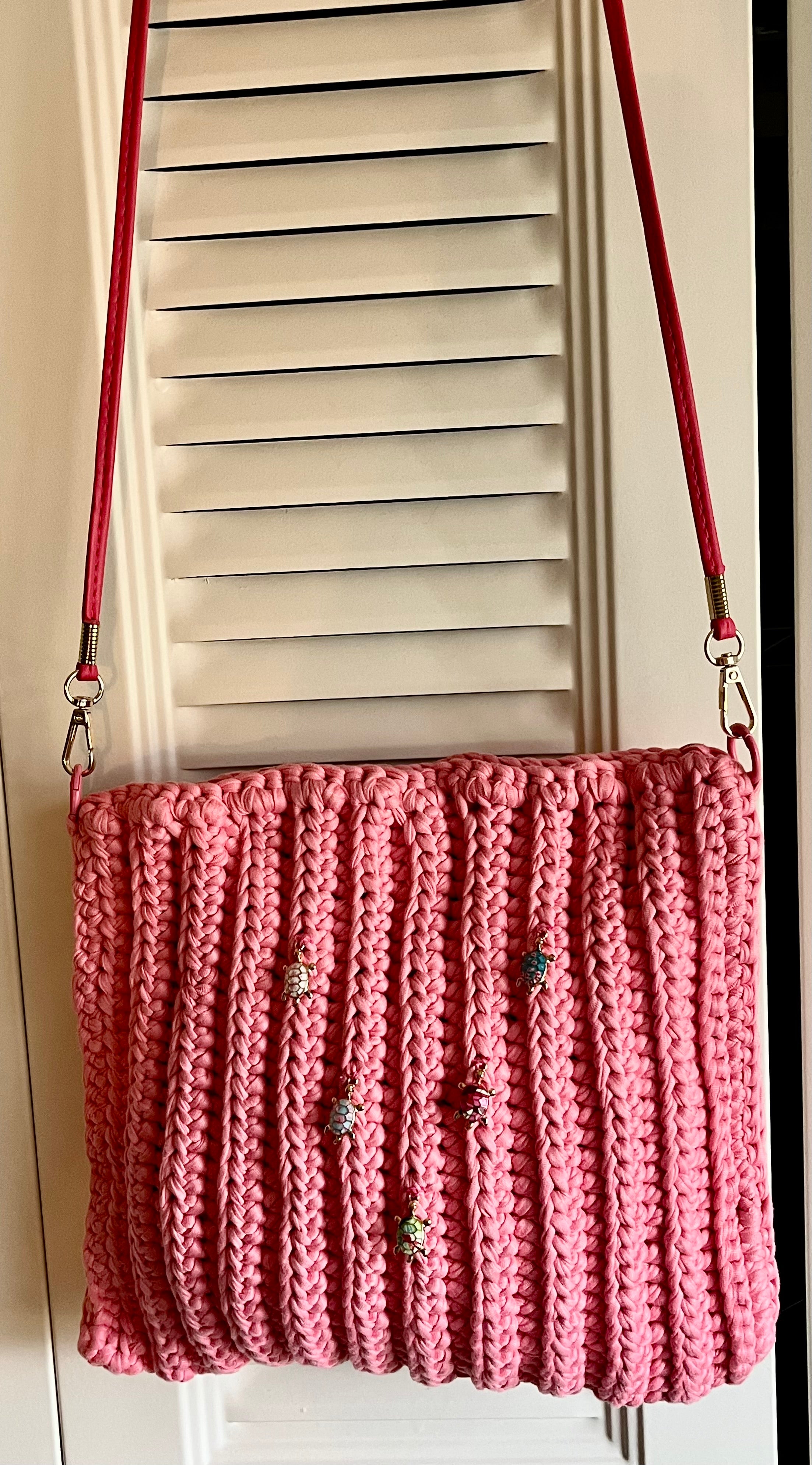 Watermelon/turtle Crocheted Purse