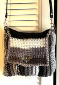Variegated Grey Crocheted Purse