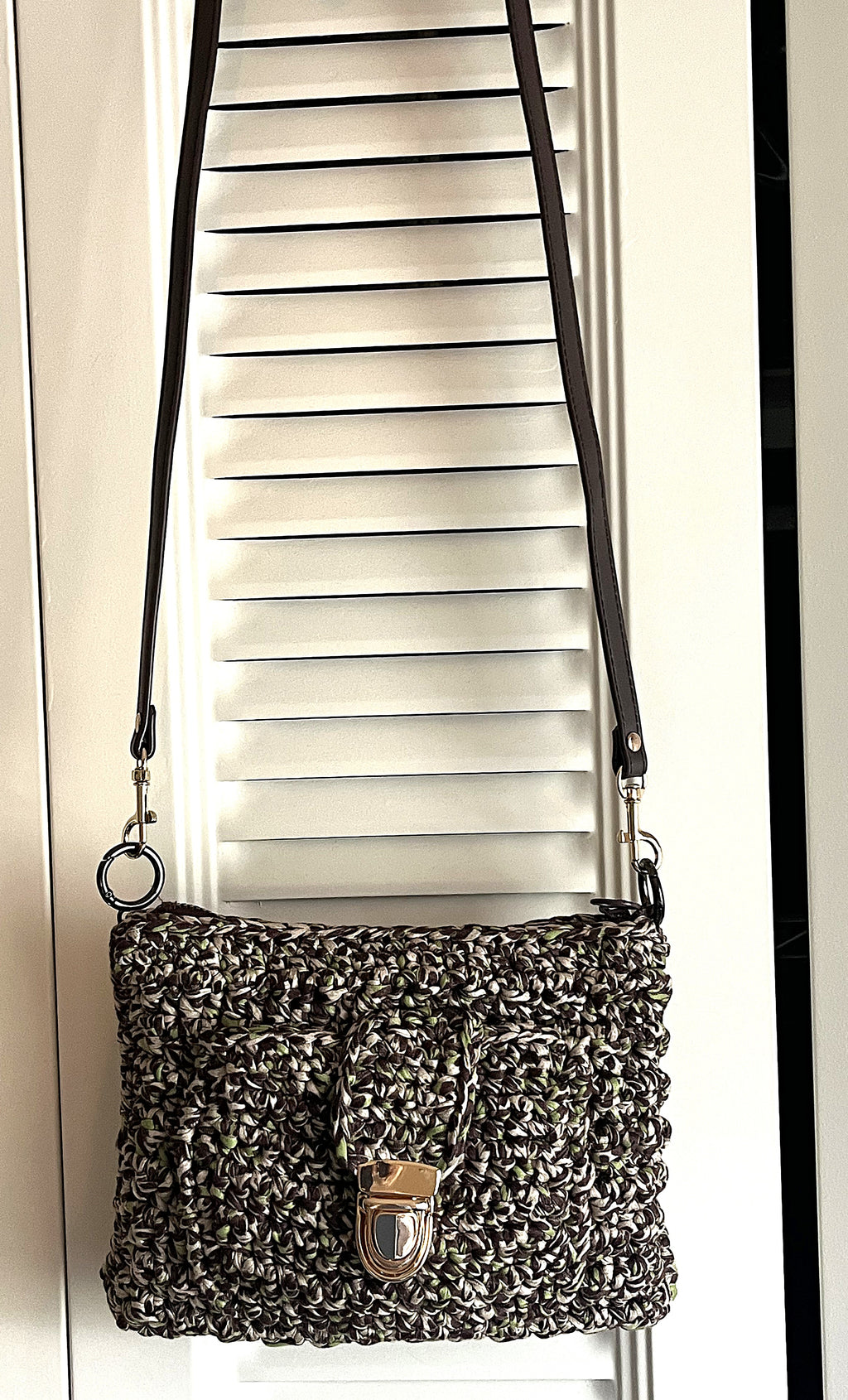 Camo Front Pocket Crocheted Purse