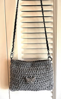 Grey Crocheted Evening Bag