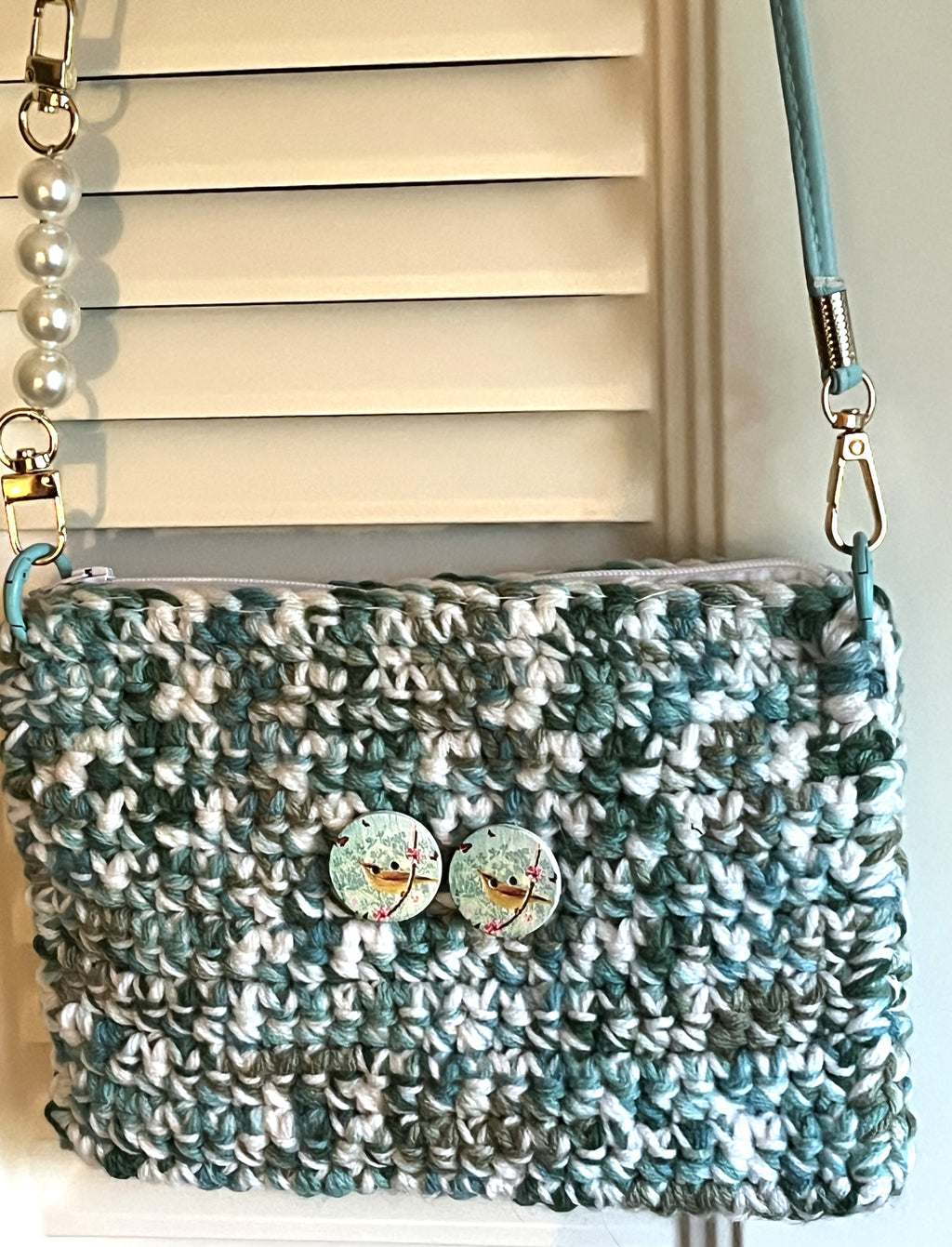 Teal Wallet Crocheted Purse