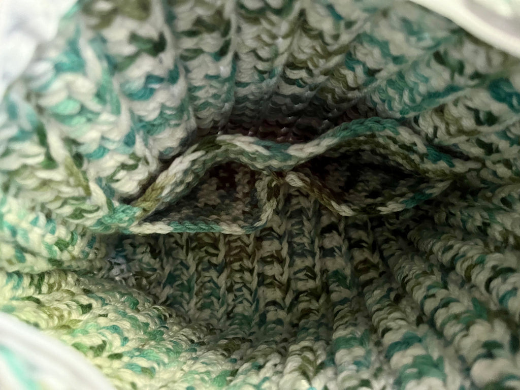 Teal Fringe Crocheted Purse