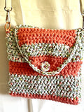 Papaya Spring Crocheted Crossbody Purse