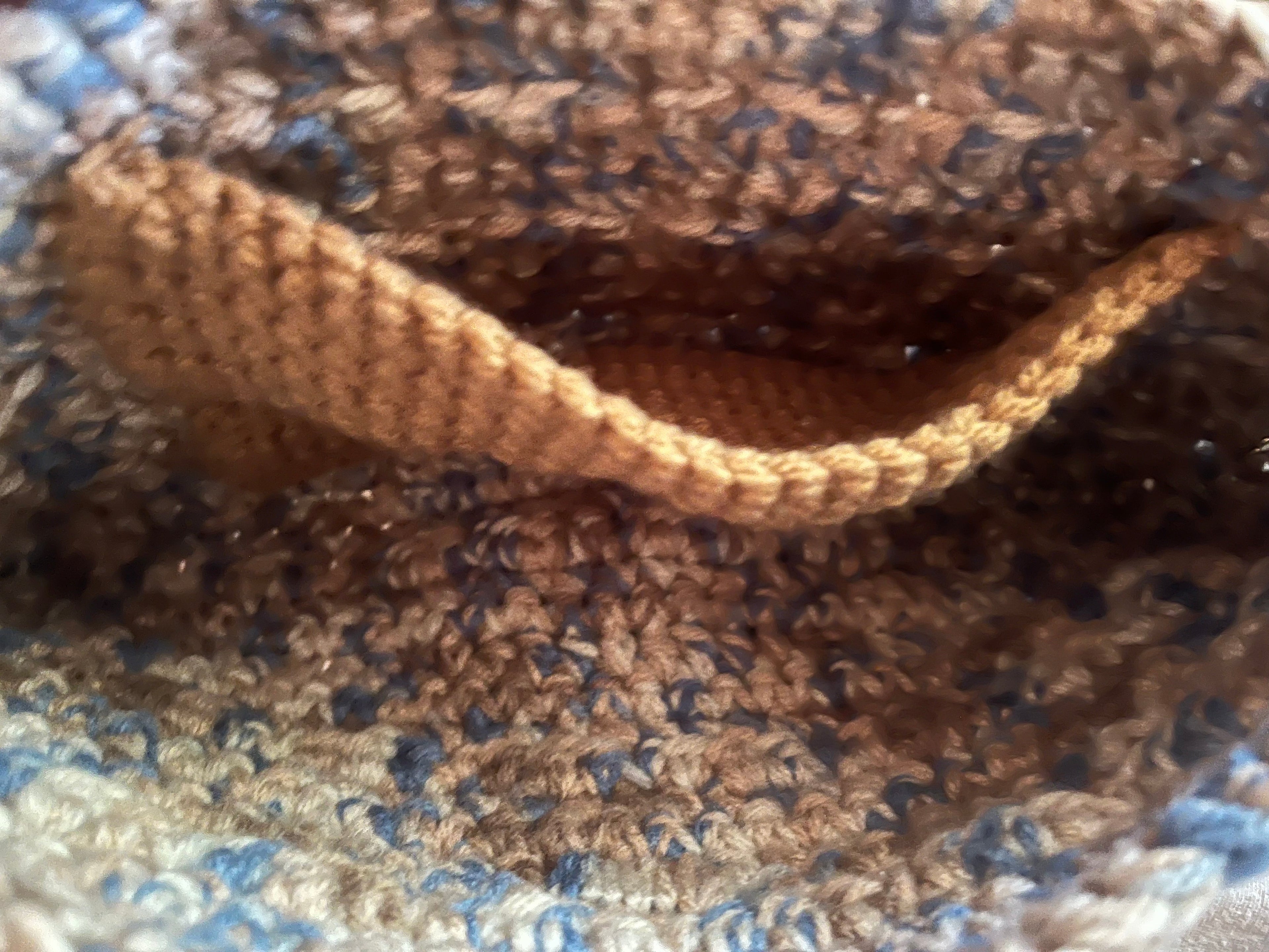 Blue/Tan Variegated Clutch Crocheted Purse