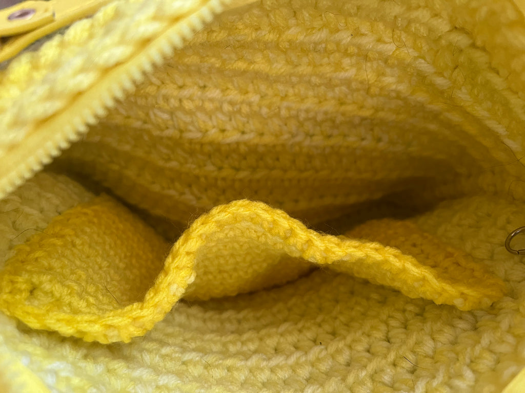 Yellow/white Bumblebee Crocheted Purse