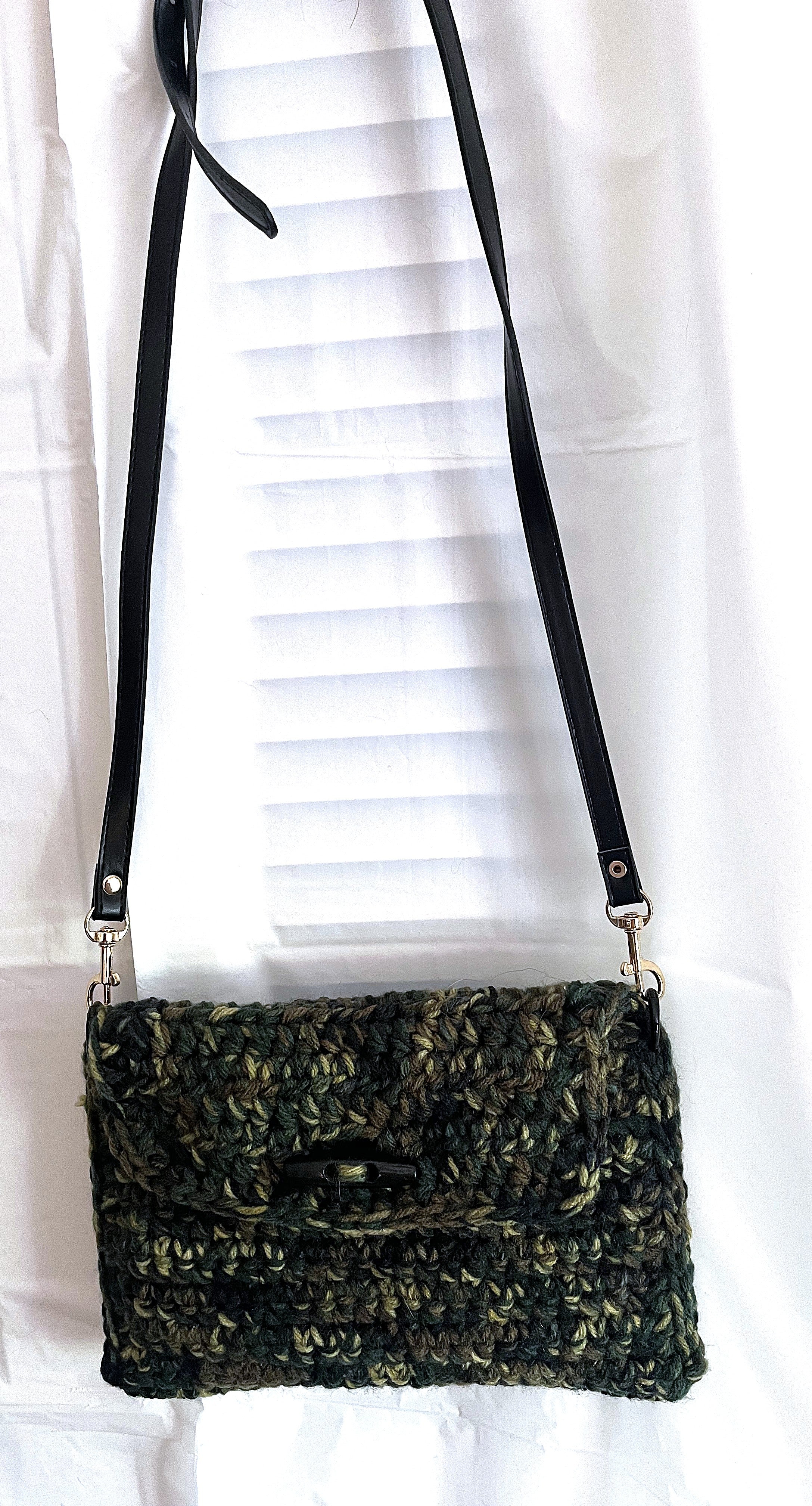 Camo Small Clutch Crossbody Crocheted Purse