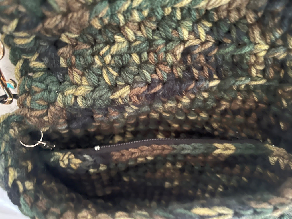 Camo Small Clutch Crossbody Crocheted Purse