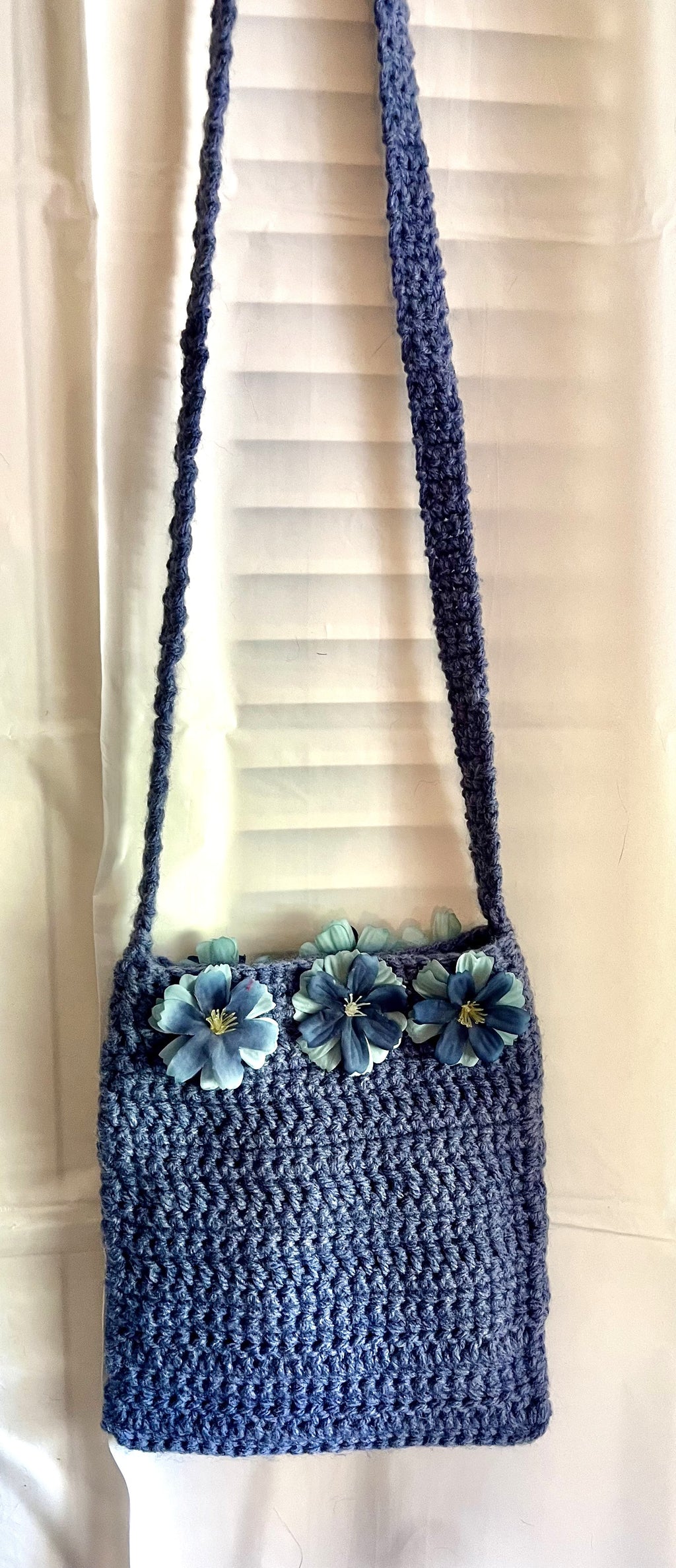 Denim Floral Crossbody Bag