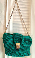 Dark Teal Shoulder Crocheted Purse