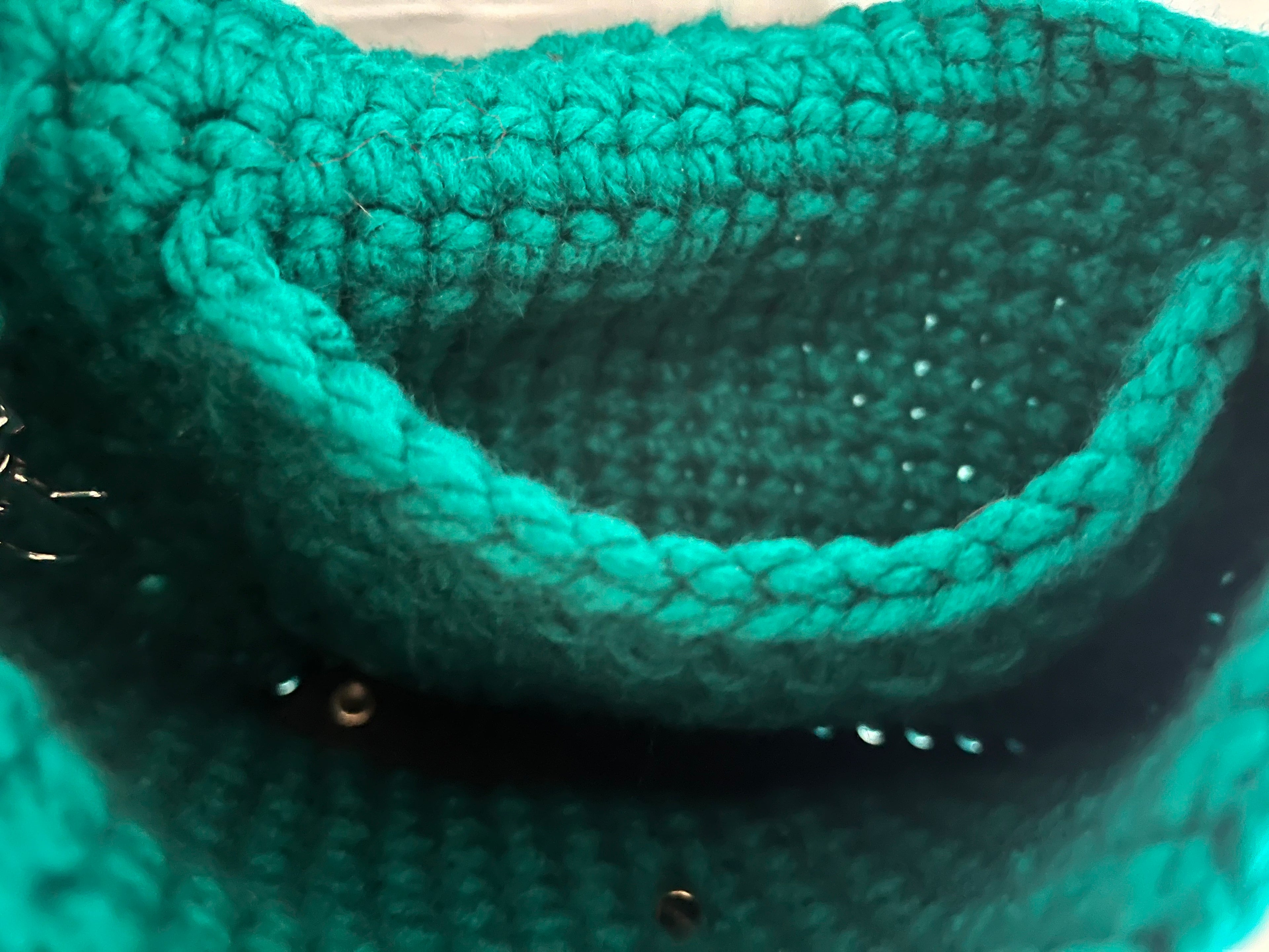 Dark Teal Shoulder Crocheted Purse