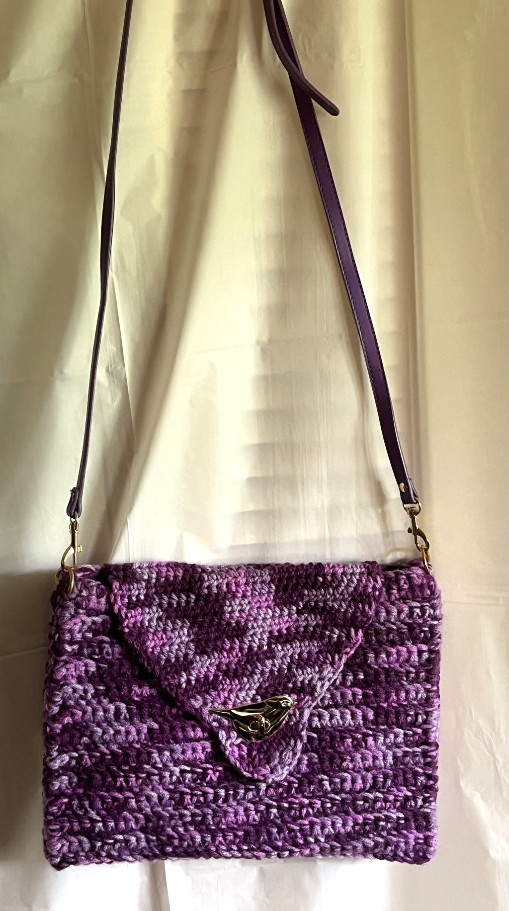 Purple Variegated Crocheted purse