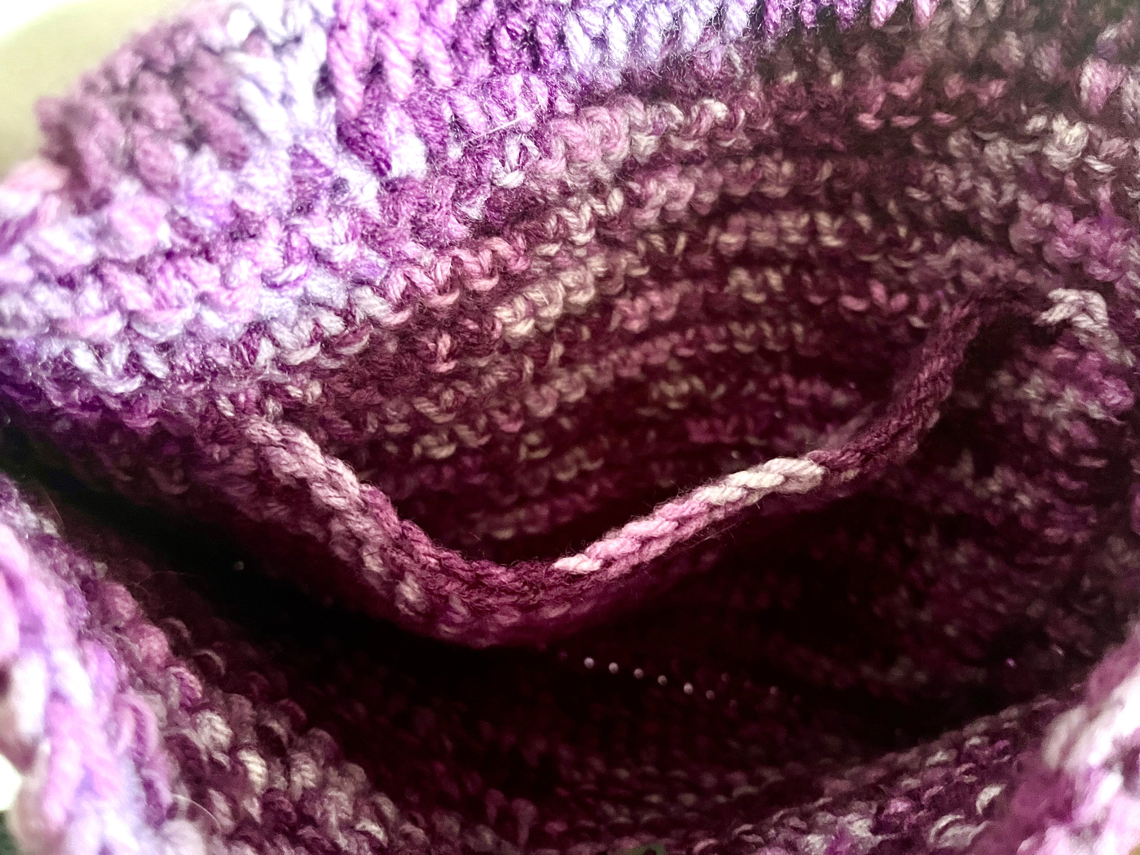 Purple Variegated Crocheted purse