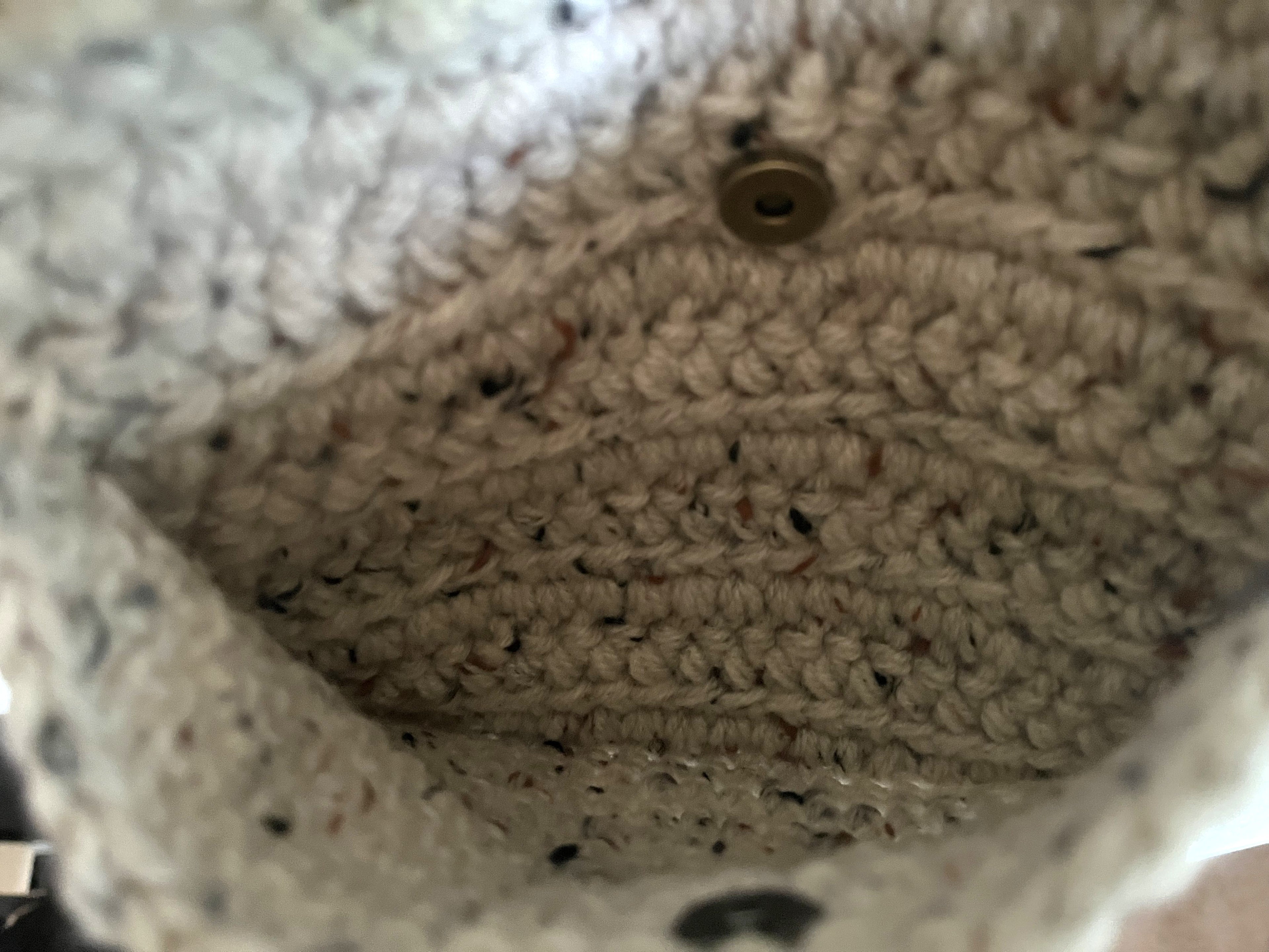 Cream Speckled Bird Crocheted Purse