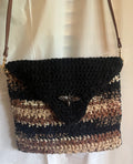 Brown/Black Bee Crocheted Purse