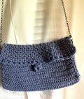 Denim Pearl Clutch Crossbody Purse