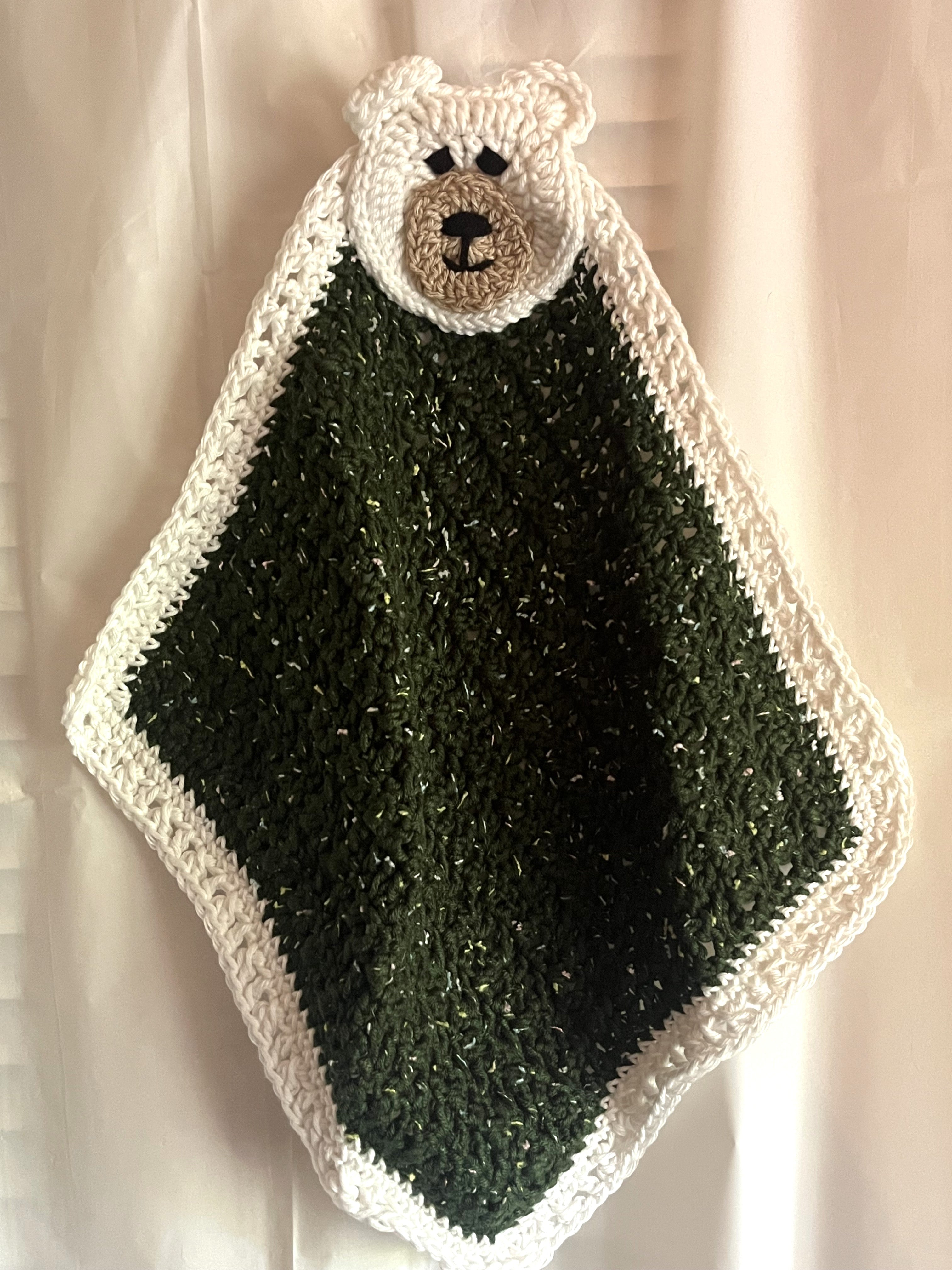 Glo Blanket Buddy/ Hunter Green Specked Bear 1