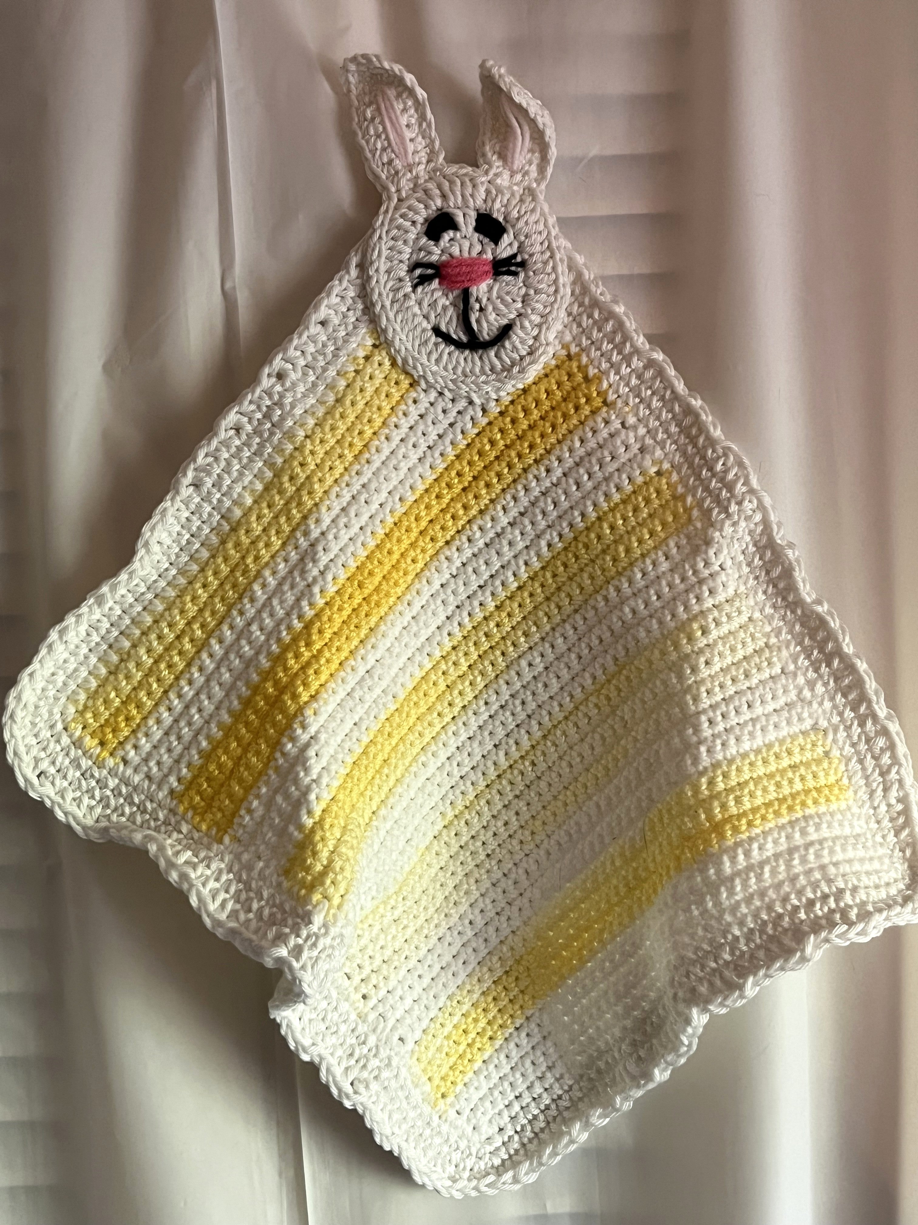 Glo Blanket Buddy/ Yellow/White Striped Bunny 1