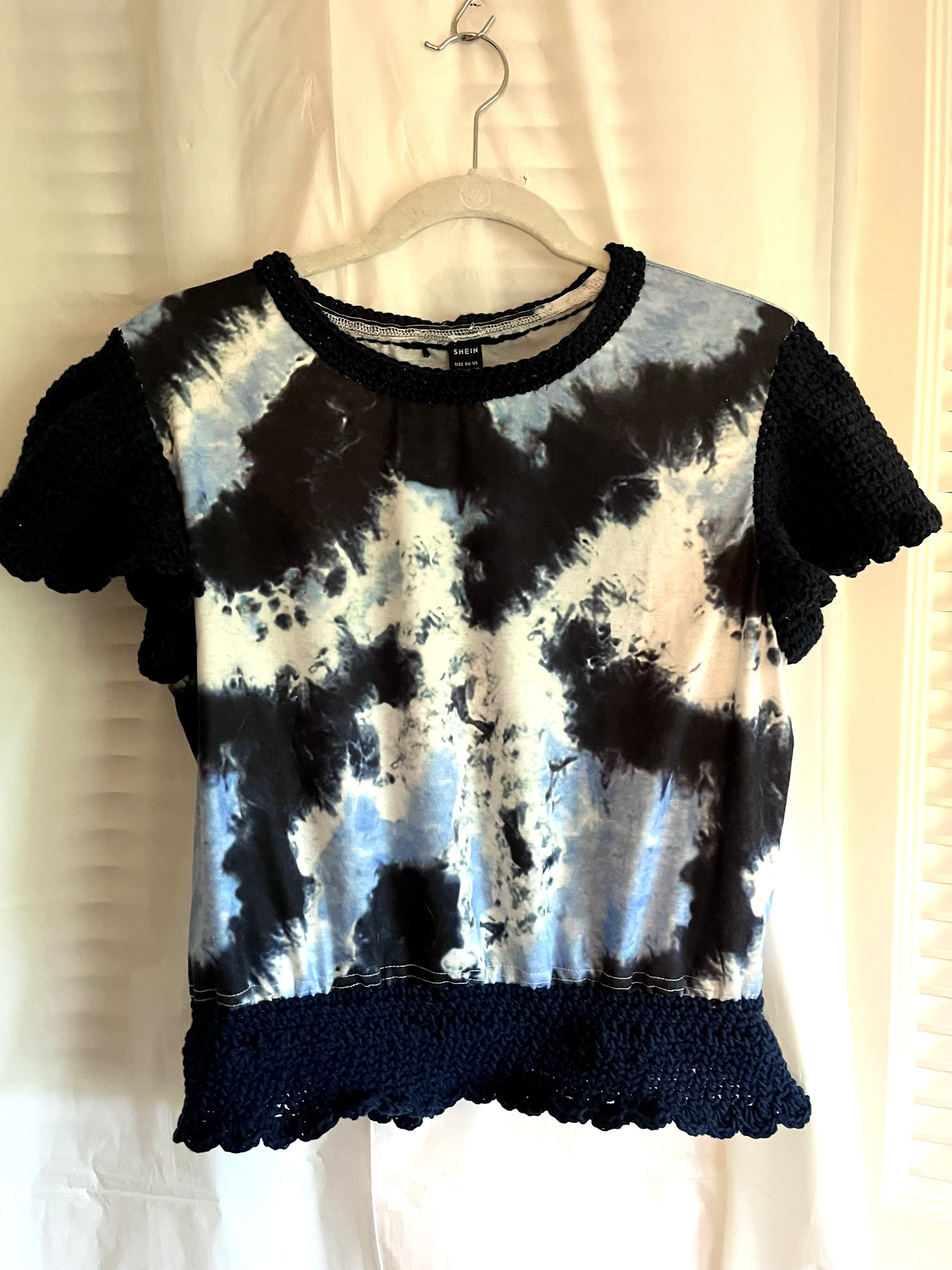 Redesigned Treasures/ Navy Tie Dye Mid Drift Tee