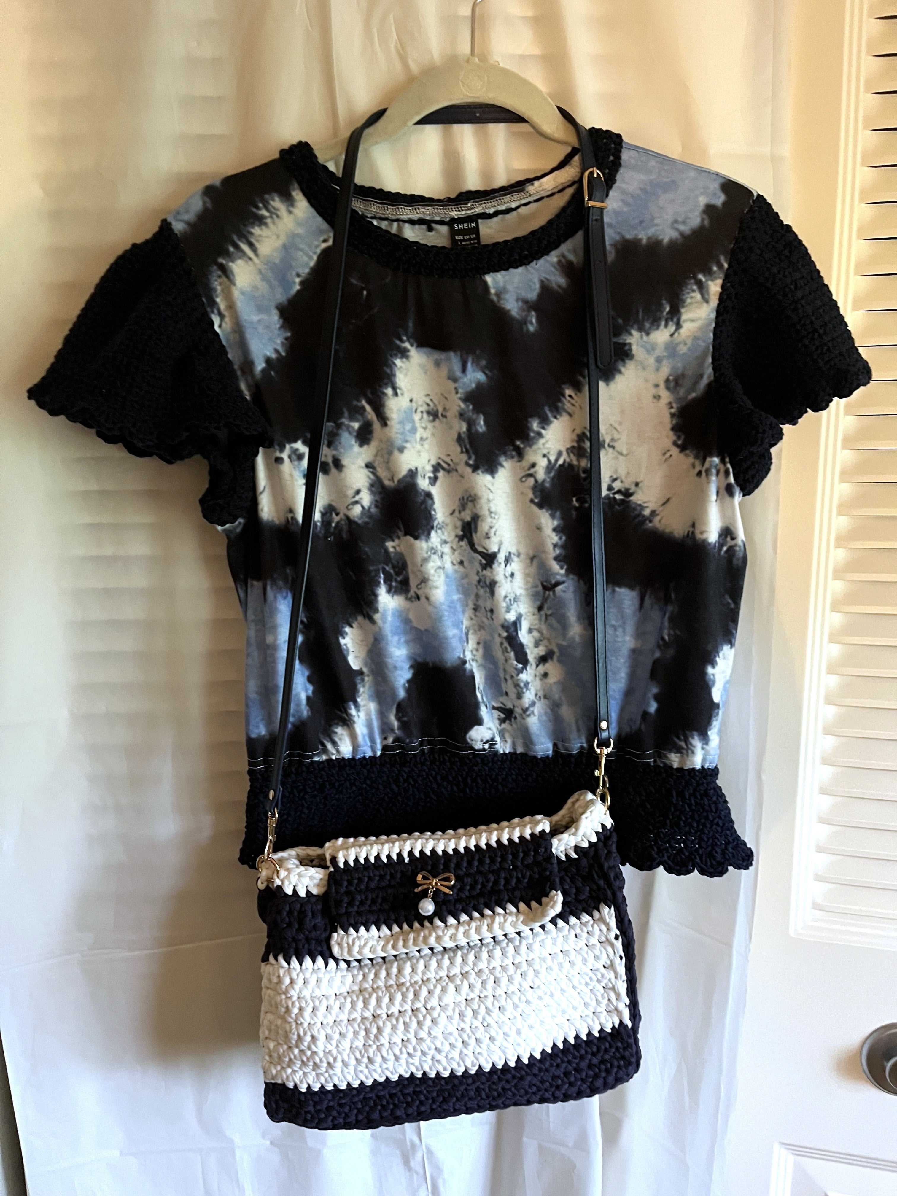 Redesigned Treasures/ Navy Tie Dye Mid Drift Tee
